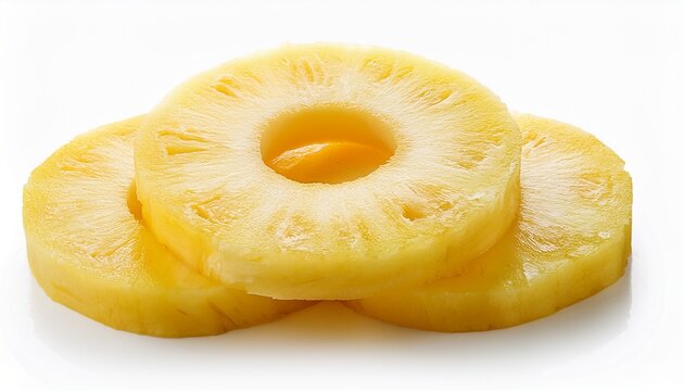 pineapple ring slice isolated white background