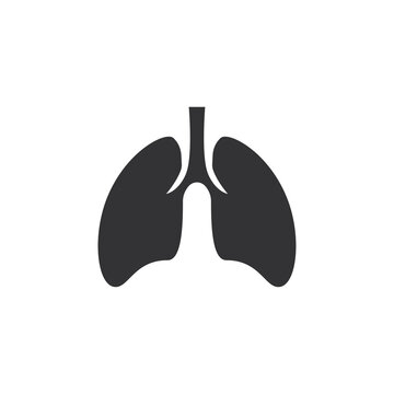 Human lungs logo icon symbol silhouette illustration design. lung logo simple icon