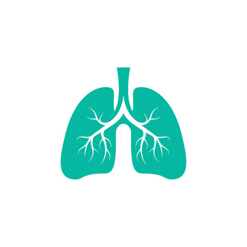 Human lungs logo icon symbol silhouette illustration design. lung logo simple icon