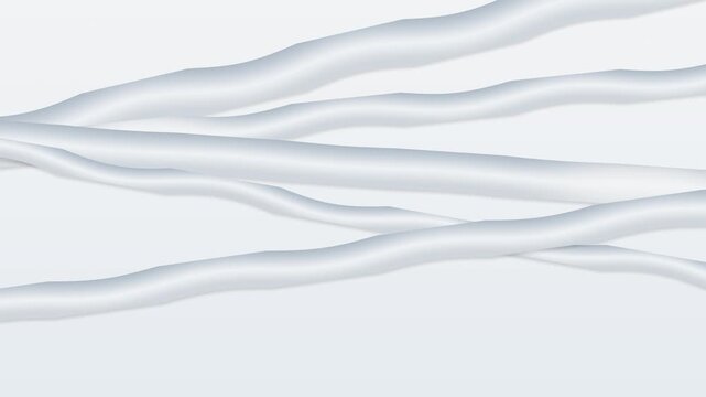 Abstract white flowing lines on light background. 2d animation