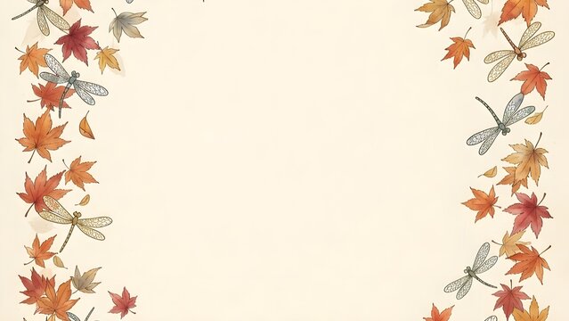 연한 미색의 깨끗한 단색 배경 상단과 하단에 나뭇잎 테두리가 배치된 깔끔한 화면
Clean screen with leaf borders placed at the top and bottom of a pale off-white solid background