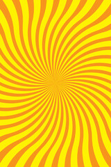 Fototapeta premium Abstract background featuring a vibrant yellow and orange radial swirl pattern with a hypnotic spiral effect