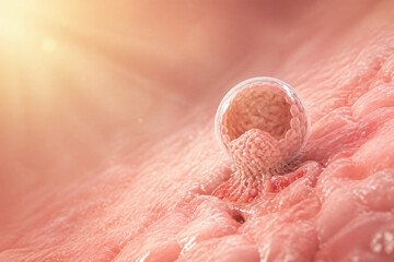 Fototapeta premium Hopeful Blastocyst Beginning Implantation In Soft Light