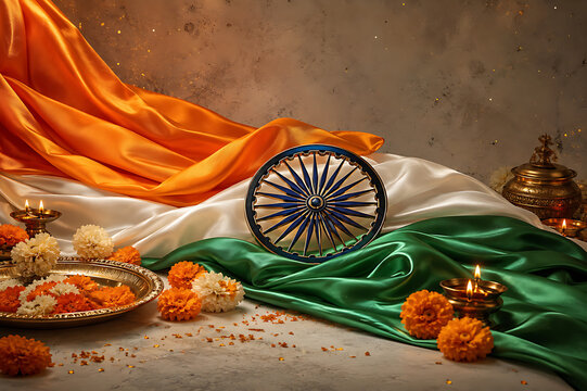 Indian Independent Day Celebration Independence Day Republic Day Celebration Indian Flag Ashoka Chakra Tricolor Banner Template Patriotic Festive Decoration