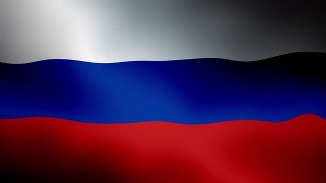 waving russia national flag animation background 4k video loop