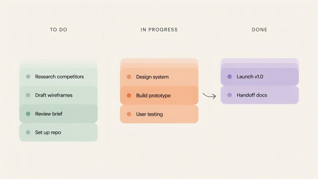 Kanban board workflow illustration for project management with digital workflow board task lists collaboration documentation organization with productivity