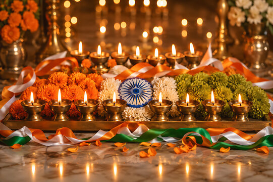 Indian Independent Day Independence Day Republic Day Celebration Indian Flag Ashoka Chakra Patriotic Festival Banner Template Decorative Background