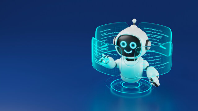 AI agent robot workflow automation orchestrator artificial intelligence data coding icon flow process assistant technology futuristic 3d rendering.