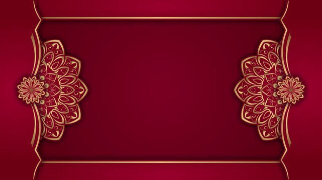 Motion graphic, luxurious background featuring an ornamental gold mandala