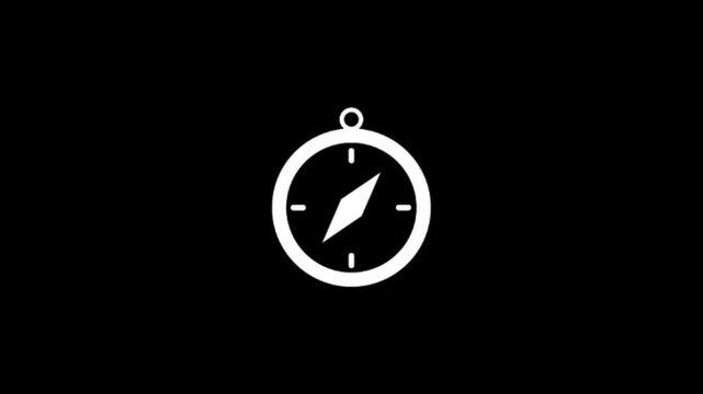 Minimal Compass and Navigation Indicator Animation with Circular Interface Motion Graphic