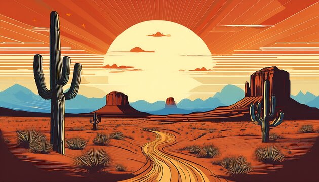 american desert poster desert landscape