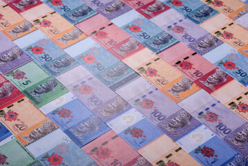 Malaysian ringgit banknotes as a tool for trade and financial transactions. The Malaysian ringgit © chernikovatv