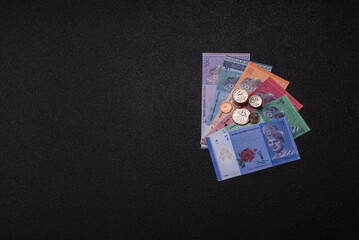 Malaysian ringgit banknotes as a tool for trade and financial transactions. The Malaysian ringgit © chernikovatv