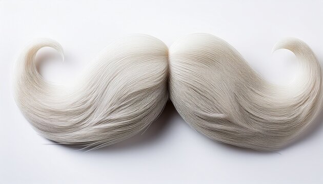 white moustache isolated on white background