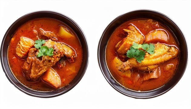 doro wat spicy chicken stew food dish top view isolated on a white background