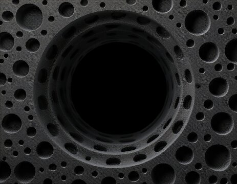 black foam sponge circle hole texture background