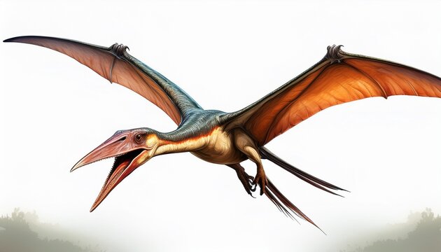 pterodactyl flying concept isolated on white background generative ai