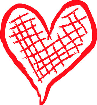 Red heart hand drawn