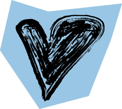 Cut out heart blue sticker
