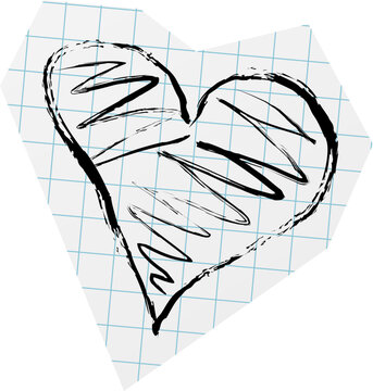 Doodle hand drawn heart Sticker