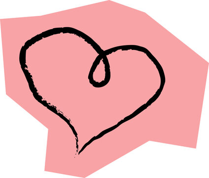 Doodle paper cutout heart symbol