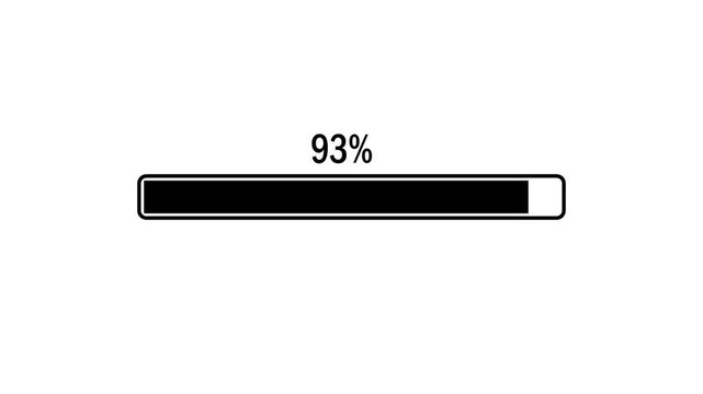 Loading bar Animation, Black Loading bar animate on transparent background, 4K video