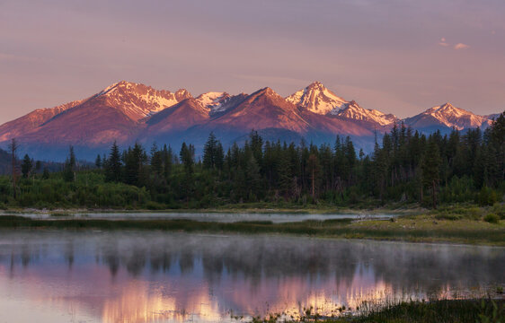 Lake on sunset