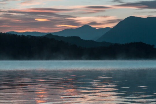Lake on sunset