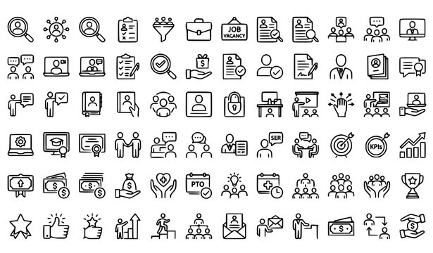 Employee Lifecycle HR Editable Stroke Line Icon Set