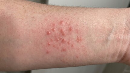 Fototapeta premium Red bumps on human skin rash irritation dermatology
