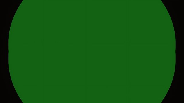 Solid dark green circle on black square background