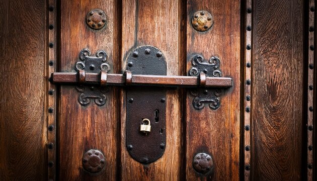 old wooden door with lock