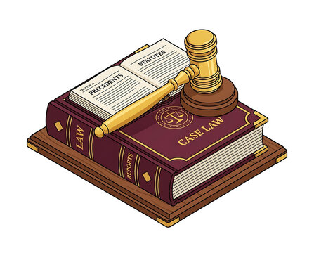 Pixel Art Illustration of a Gavel Resting on Legal Books Representing Justice and Law