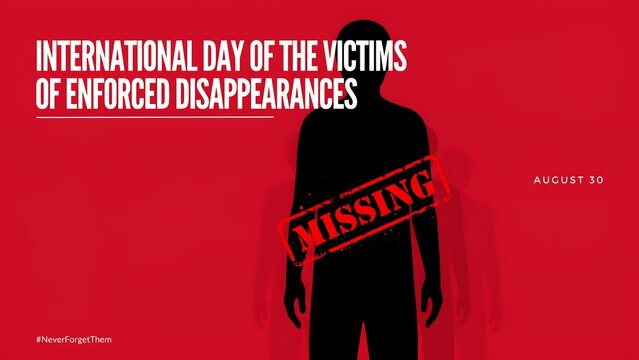 Missing person silhouette on red background