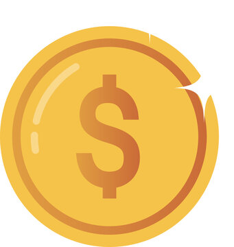 gold coin with dollar sign