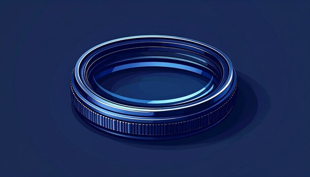 Close up of a modern camera lens on dark background.