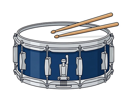 Pixel Art Snare Drum with Drumsticks for Musical Performance and Percussion Practice
