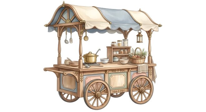 antique wooden cart