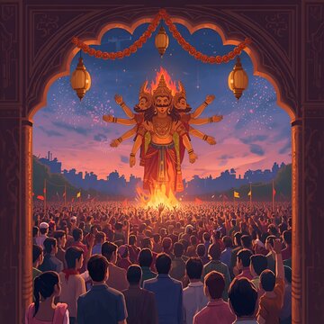 Happy Vijay Dashami. Burning Darkness, Celebrating Light