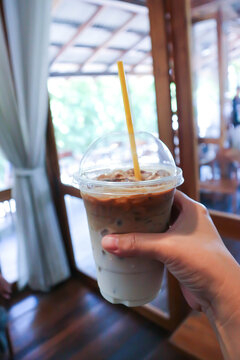iced coffee , iced latte coffee or iced macha coffee