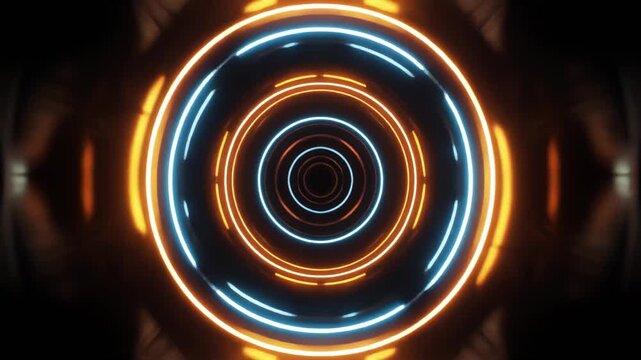 Glowing propulsion rings oscillating with energy flow background animation