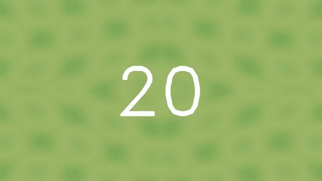 Abstract green background with number twenty in white