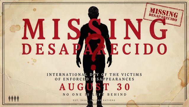 Missing person silhouette with distressed background