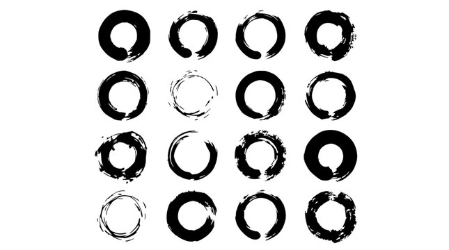 Abstract brushstroke circles grid 202608031802 set with simple line art design featuring outline, illustration, graphic elements with clean design and vector art