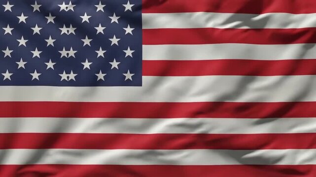 A close up view of the american flag waving gently in the soft daylight