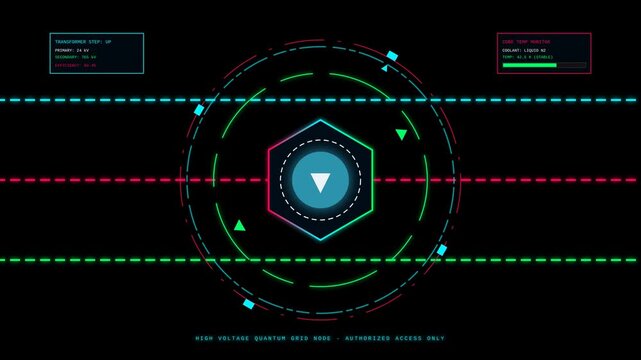 Animasi Smart Grid Cyber Transformer 4K Motion Graphic Animation | Seamless Loop
