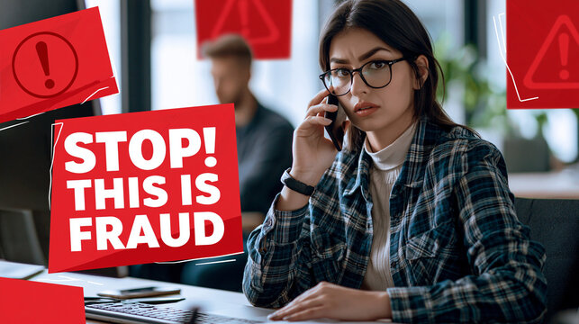 Modern office worker receiving an urgent call from someone pretending to be IT support, employee pauses suspiciously instead of acting, realistic corporate setting enhanced with