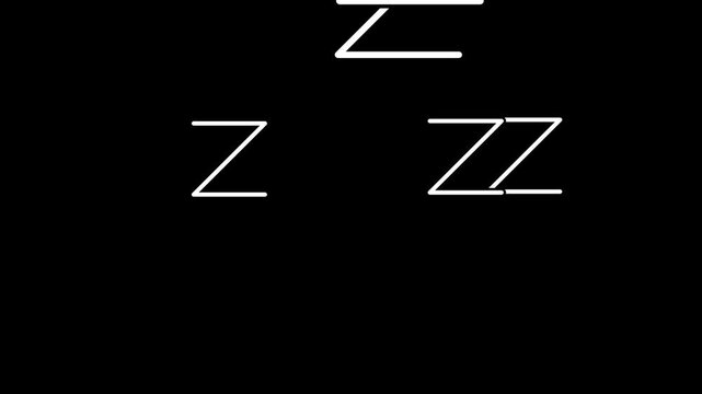Abstract White Sleeping Z Letter Symbols Animation on Dark Background for Sleep and Snoring Element