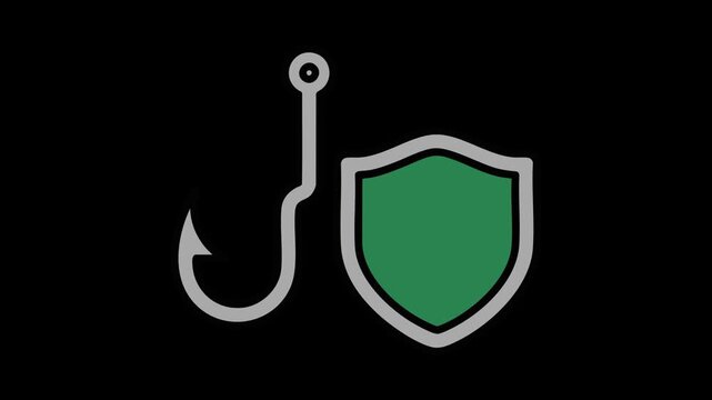 Fishing Hook and Shield Icon