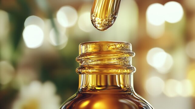Amber liquid dropper bottle